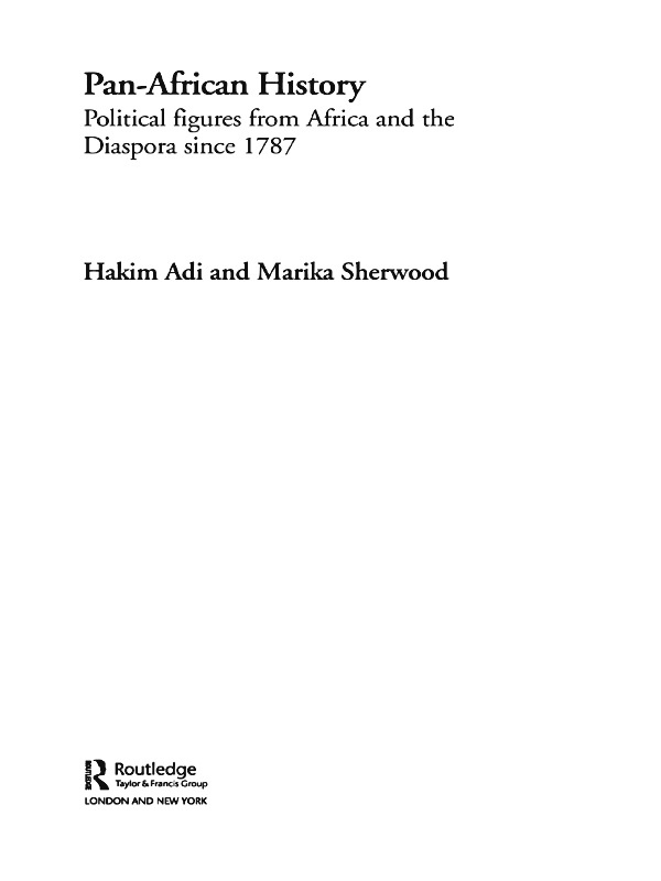Pan-African History: Political Figures from Africa and the Diaspora Since 1787